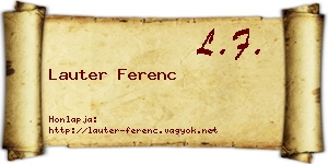 Lauter Ferenc névjegykártya